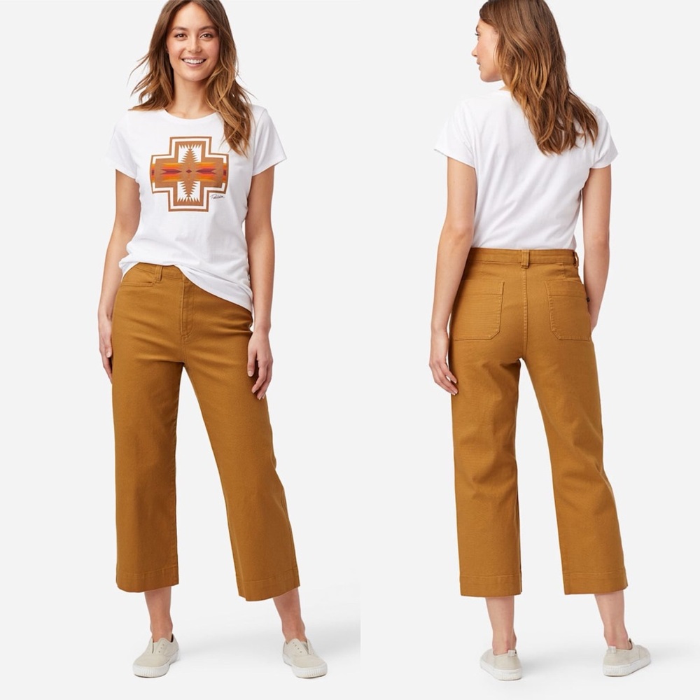 Pendleton High Waist Crop Pant 14 Peanut Duck Cloth Wide Leg